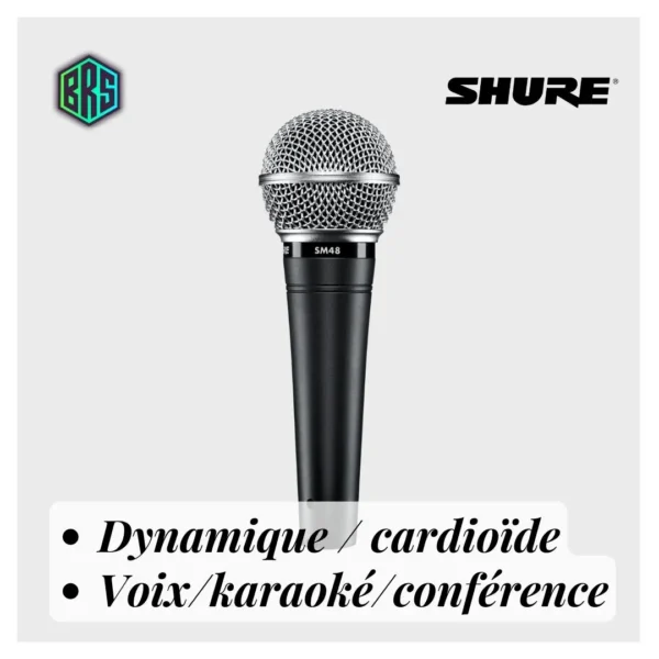 Microphone karaoké. voix dynamique PGA48 SHURE