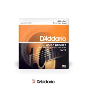 D’Addario EJ10 – Cordes de guitare acoustique Extra Light 80/20 Bronze