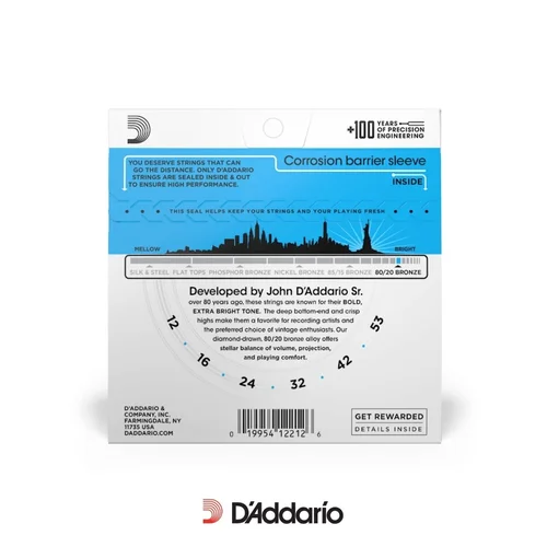 D'Addario EJ11 - Cordes de guitare acoustique Custom Light 80/20 Bronze – Image 2