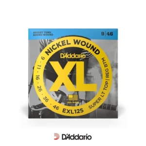 Cordes pour Guitare Électrique D’Addario EXL125 – Super Light Top/Regular Bottom 09-46