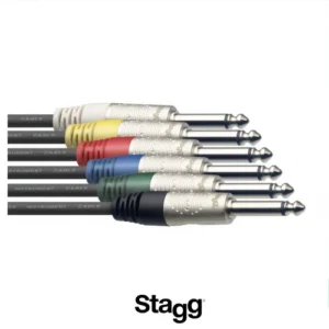 Stagg NPC090R-6 0.9 m 1x Mono Jack/Mono Jack Patch Cable (Pack of 6)