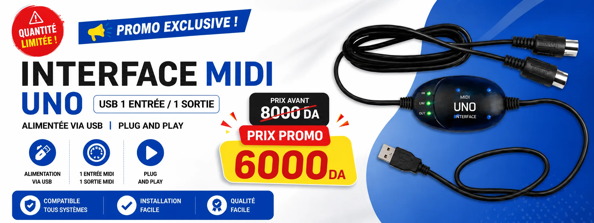 Offre spéciale  Interface MIDI UNO